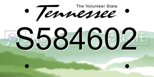 S584602 Tennessee License Plate