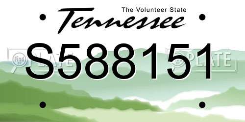 S588151 Tennessee License Plate