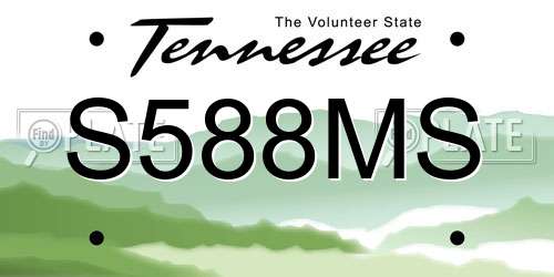 S588MS Tennessee License Plate