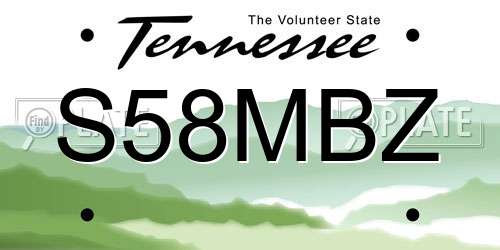 S58MBZ Tennessee License Plate
