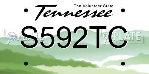 S592TC Tennessee License Plate
