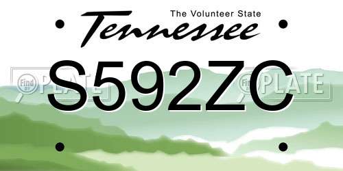 S592ZC Tennessee License Plate