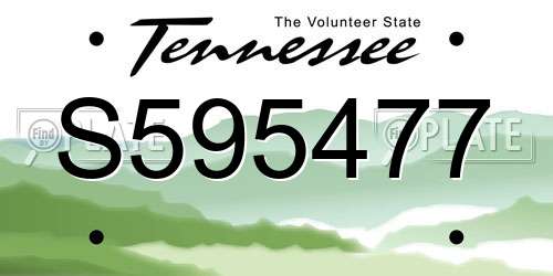 S595477 Tennessee License Plate