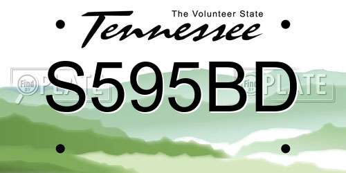S595BD Tennessee License Plate