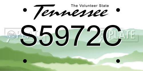 S5972C Tennessee License Plate