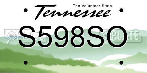 S598SO Tennessee License Plate