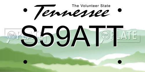 S59ATT Tennessee License Plate