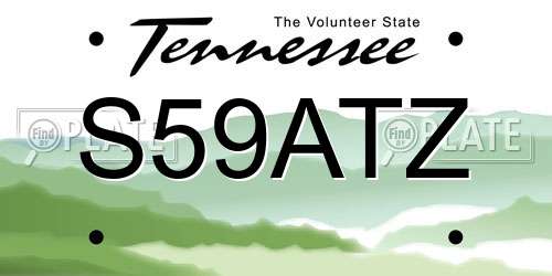 S59ATZ Tennessee License Plate