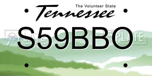 S59BBO Tennessee License Plate