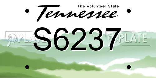 S6237 Tennessee License Plate