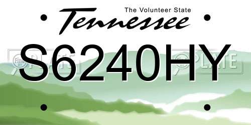 S6240HY Tennessee License Plate