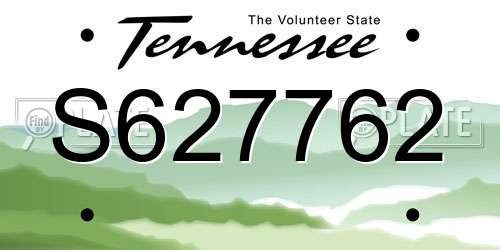 S627762 Tennessee License Plate