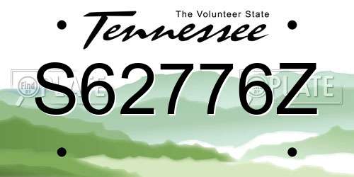 S62776Z Tennessee License Plate