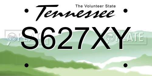 S627XY Tennessee License Plate