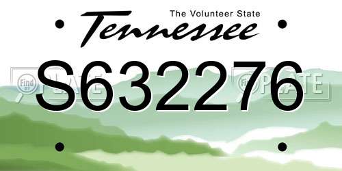 S632276 Tennessee License Plate