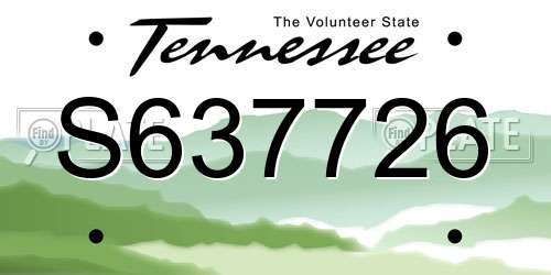S637726 Tennessee License Plate