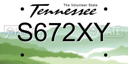 S672XY Tennessee License Plate