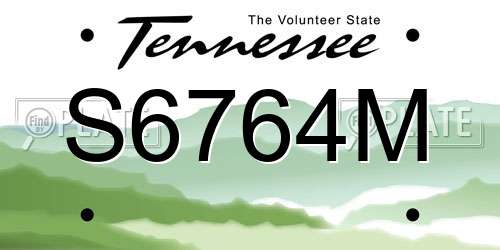 S6764M Tennessee License Plate