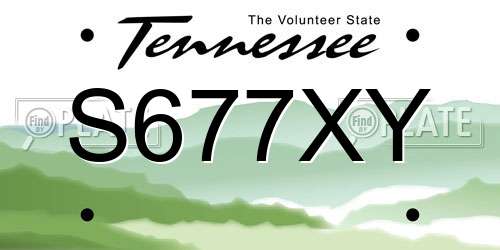 S677XY Tennessee License Plate