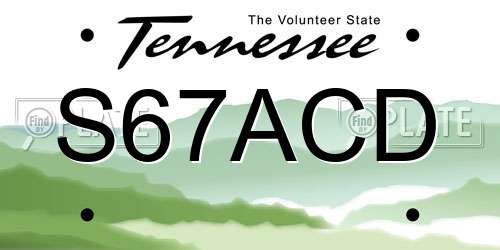 S67ACD Tennessee License Plate