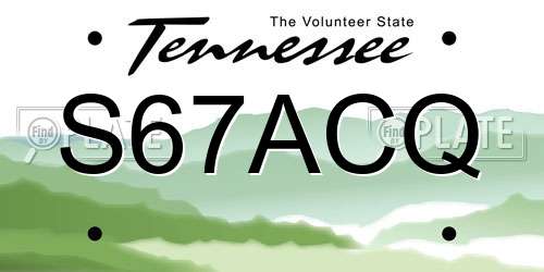 S67ACQ Tennessee License Plate