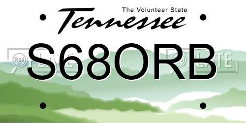 S68ORB Tennessee License Plate