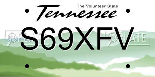 S69XFV Tennessee License Plate