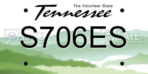 S706ES Tennessee License Plate