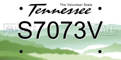 S7073V Tennessee License Plate
