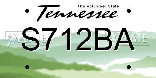 S712BA Tennessee License Plate