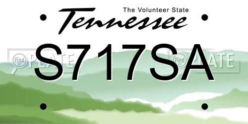 S717SA Tennessee License Plate