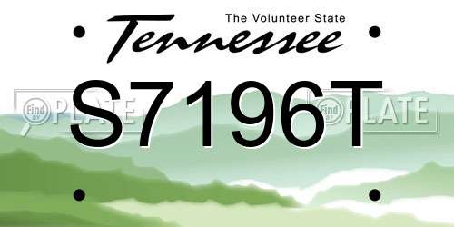 S7196T Tennessee License Plate