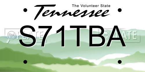 S71TBA Tennessee License Plate