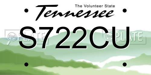 S722CU Tennessee License Plate