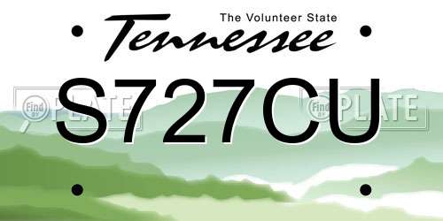 S727CU Tennessee License Plate