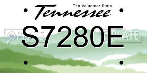S7280E Tennessee License Plate