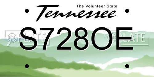 S728OE Tennessee License Plate
