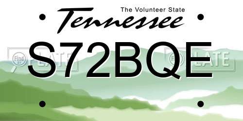 S72BQE Tennessee License Plate