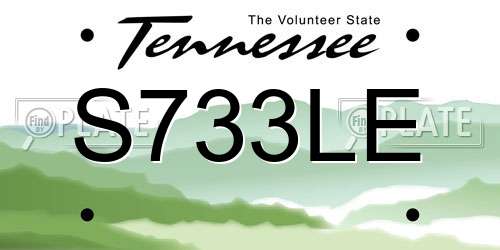 S733LE Tennessee License Plate