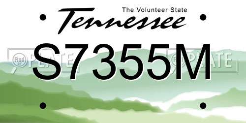S7355M Tennessee License Plate