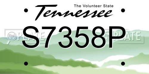S7358P Tennessee License Plate