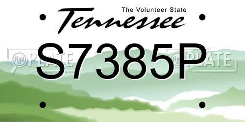 S7385P Tennessee License Plate