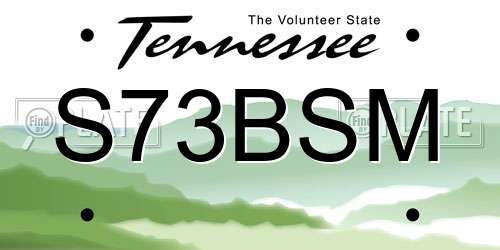 S73BSM Tennessee License Plate