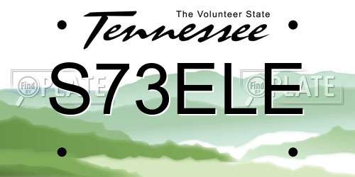 S73ELE Tennessee License Plate