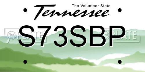 S73SBP Tennessee License Plate