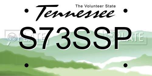 S73SSP Tennessee License Plate