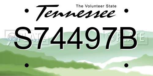 S74497B Tennessee License Plate