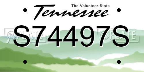 S74497S Tennessee License Plate