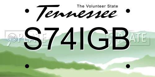 S74IGB Tennessee License Plate