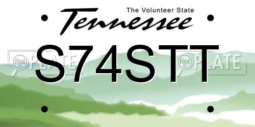 S74STT Tennessee License Plate